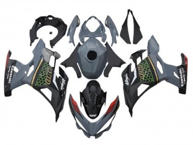 Carene Moto Kawasaki Ninja 400 2018-2024 - Grigio Nero Rosso Honeycomb