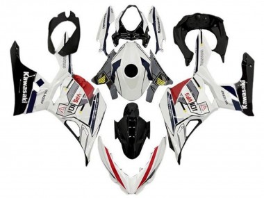 Carene Moto Kawasaki Ninja 400 2018-2024 - Bianco Grigio Giallo Rosso Nero Banda