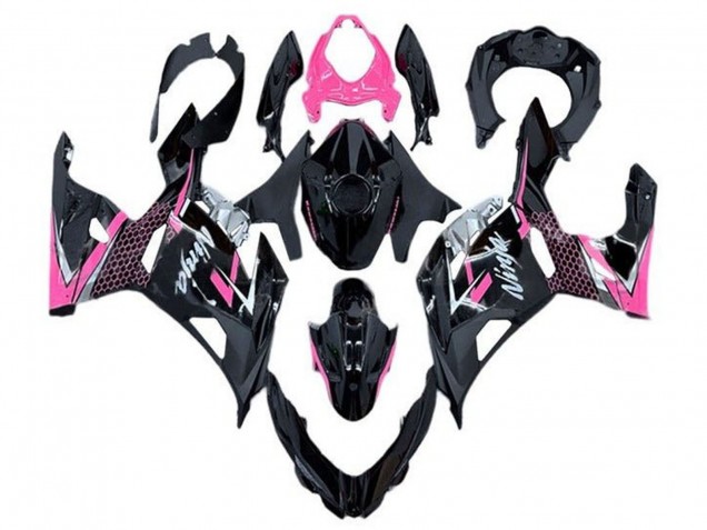 Carena Moto Kawasaki Ninja 400 2018-2024 - Nero Lucido Rosa Bianco