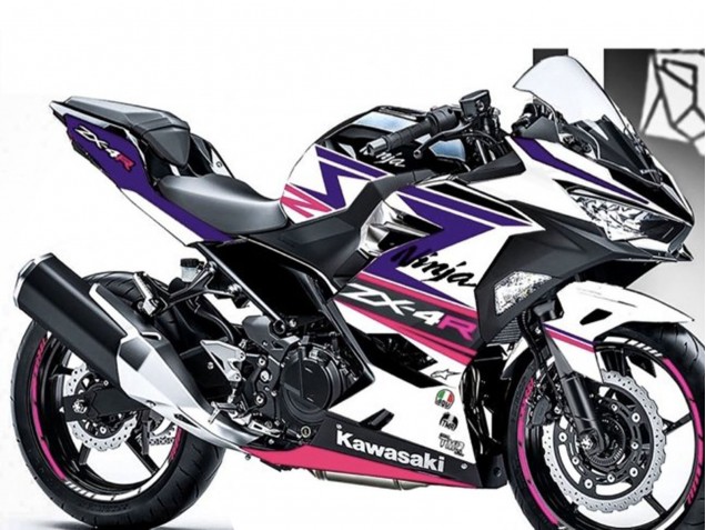Carene Moto Kawasaki Ninja 400 2018-2024 - Bianco Viola Rosa