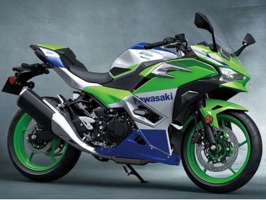 Carene Moto Kawasaki Ninja 500 EX500R 2024-2026 - Argento Verde Blu
