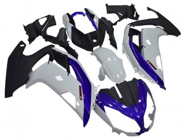 Carene Moto Kawasaki Ninja 650 EX650 2012-2016 - Bianco Blu Nero Opaco