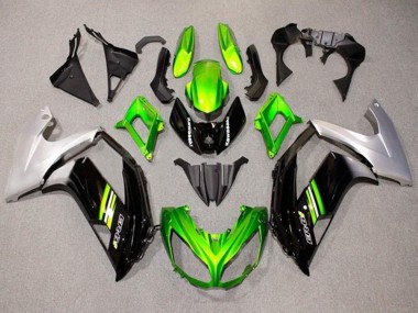 Carene Moto Kawasaki Ninja ER6F 2012-2014 - Verde Nero Argento