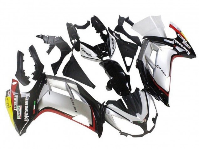 Carene Moto Kawasaki Ninja ER6F 2012-2014 - Argento Nero Rosso Giallo