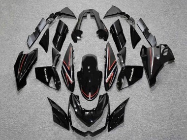Carene Moto Kawasaki Z1000 2010-2013 - Nero Lucido Rosso Banda