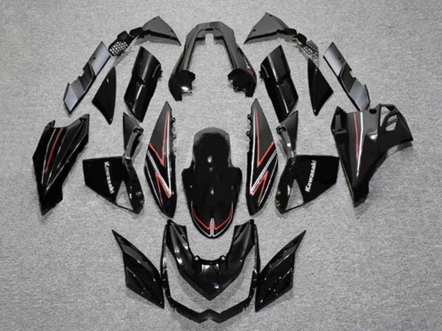 Carene Moto Kawasaki Z1000 2010-2013 - Nero Lucido Rosso Banda