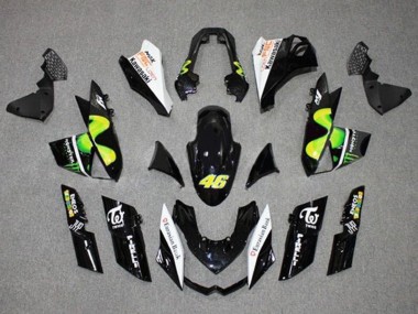 Carene Moto Kawasaki Z1000 2010-2013 - Nero Lucido Bianco Verde MoviStar Mostro