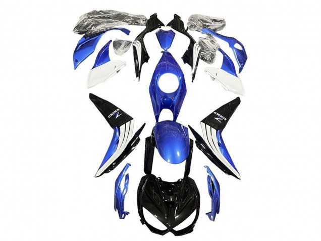 Carene Moto Kawasaki Z1000 2014-2019 - Blu Bianco Nero Lucido