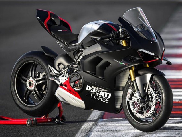 Carene Moto Ducati Panigale V4 V4S 2022-2024 - Nero Opaco Argento Rosso