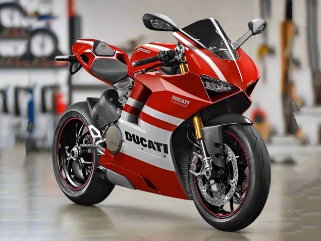 Carene Moto Ducati Panigale V4 V4S 2018-2019 - Bianco Rosso Banda