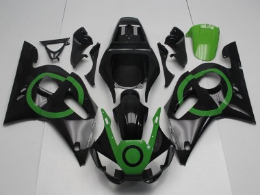 Carene Moto Yamaha YZF R6 1998-2002 - Nero Lucido Verde Circle