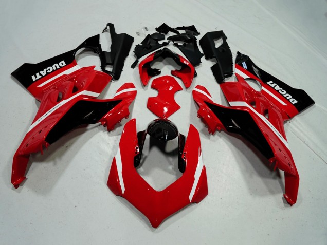 Carene Moto Ducati Panigale V4 V4S 2020-2021 - Rosso Bianco Nero Lucido Banda