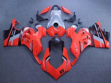 Carene Moto Ducati Panigale V4 V4S 2020-2021 - Argento Rosso Nero Opaco Banda 65