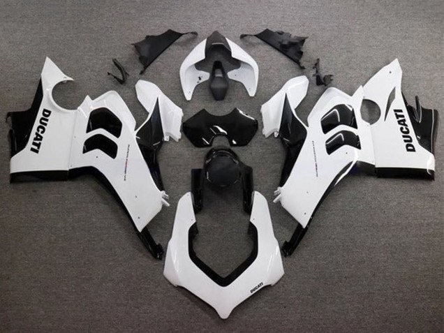 Carene Moto Ducati Panigale V4 V4S 2020-2021 - Lucido Bianco Nero Lucido