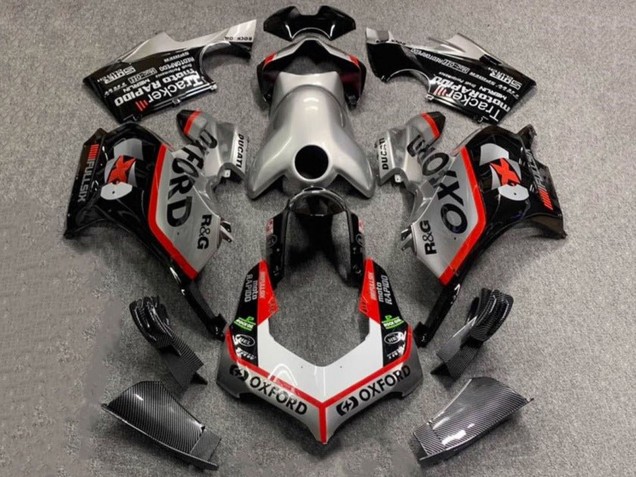 Carene Moto Ducati Panigale V4 V4S 2020-2021 - Argento Bianco Rosso Nero Fibra di Carbonio Stile