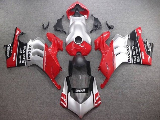 Carene Moto Ducati Panigale V4 V4S 2020-2021 - Argento Rosso Nero Lucido