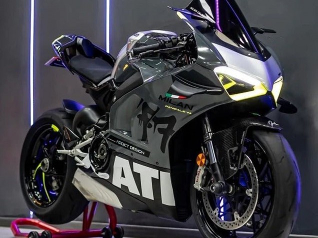 Carene Moto Ducati Panigale V4 V4S 2020-2021 - Grigio Bianco Giallo Nero