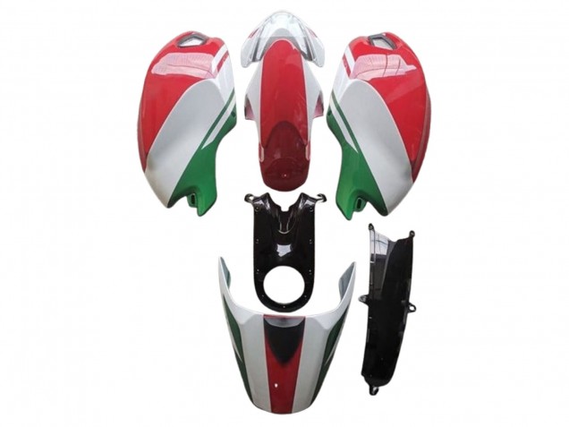 Carene Moto Ducati Monster 696 796 1100 1100S 2008-2012 - Bianco Rosso Verde