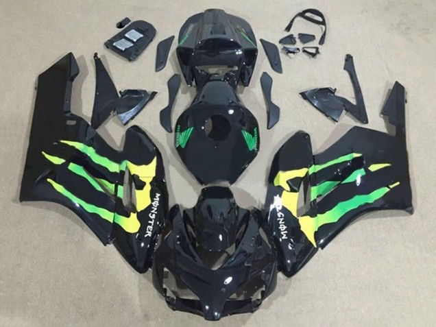 Carene Moto Honda CBR1000RR 2004-2005 - Nero Lucido Verde Giallo Mostro