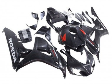 Carene Moto Honda CBR1000RR 2006-2007 - Falso Fibra di Carbonio Rosso Bianco