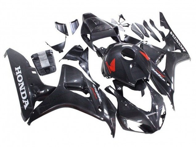 Carene Moto Honda CBR1000RR 2006-2007 - Falso Fibra di Carbonio Rosso Bianco