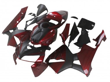 Carene Moto Honda CBR600RR 2005-2006 - Rosso Bordeaux Nero Opaco