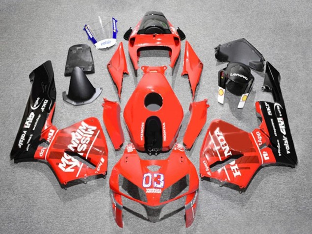 Carene Moto Honda CBR600RR 2005-2006 - Rosso Nero Bianco 03