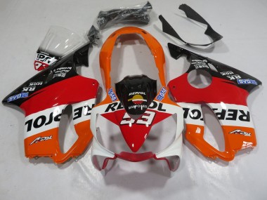 Carene Moto Honda CBR600 F4i 2004-2007 - Arancia Bianco Rosso Nero Lucido Repsol 93