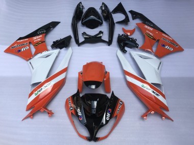 Carene Moto Kawasaki ZX6R 2007-2008 - Arancia Bianco Nero