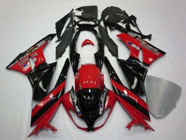 Carene Moto Kawasaki ZX6R 2009-2012 - Rosso Nero Lucido Elf Touch4 Bridgestone