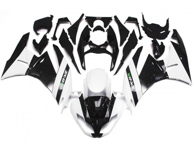 Carene Moto Kawasaki ZX6R 2009-2012 - Bianco Nero Lucido