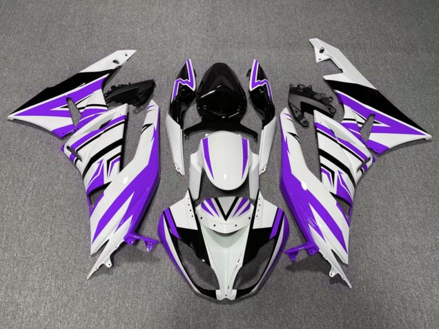 Carene Moto Kawasaki ZX6R 2009-2012 - Bianco Viola Nero
