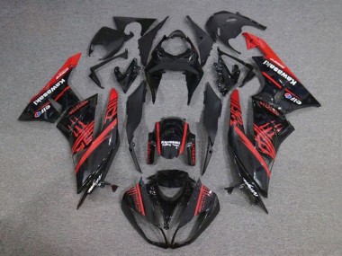 Carene Moto Kawasaki ZX6R 2009-2012 - Nero Lucido Rosso Mostro