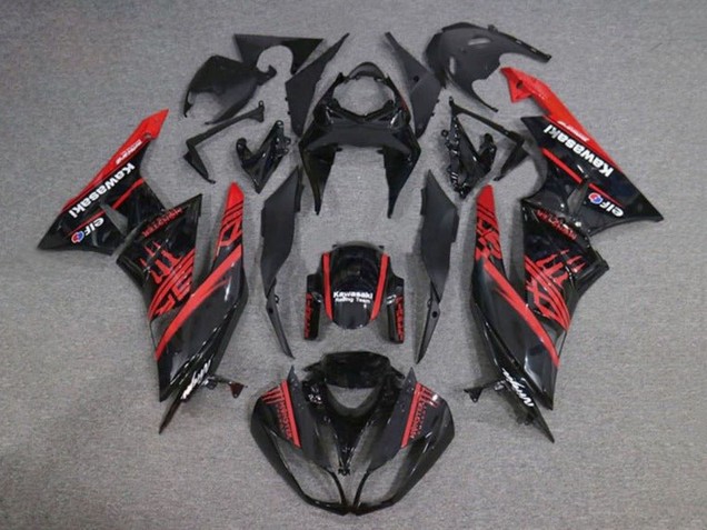 Carene Moto Kawasaki ZX6R 2009-2012 - Nero Lucido Rosso Mostro