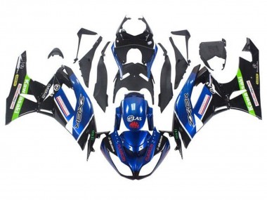 Carene Moto Kawasaki ZX6R 2009-2012 - Blu Nero Lucido Rosso Verde