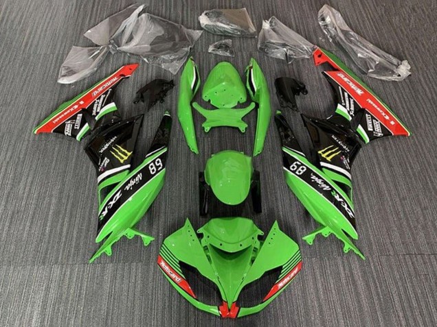 Carene Moto Kawasaki ZX6R 2009-2012 - Verde Nero Lucido Rosso Giallo Mostro Motocard
