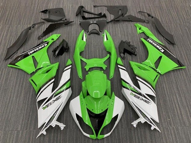 Carene Moto Kawasaki ZX6R 2009-2012 - Verde Bianco Nero Banda