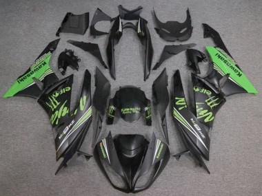 Carene Moto Kawasaki ZX6R 2009-2012 - Nero Opaco Verde Mostro