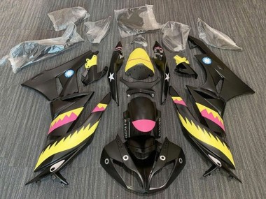 Carene Moto Kawasaki ZX6R 2009-2012 - Giallo Rosa Nero Opaco Squalo