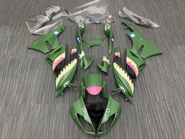 Carene Moto Kawasaki ZX6R 2009-2012 - Giallo Rosa Verde Opaco Squalo