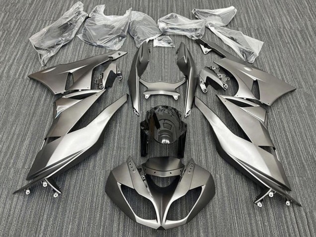 Carene Moto Kawasaki ZX6R 2009-2012 - Argento Opaco Nero