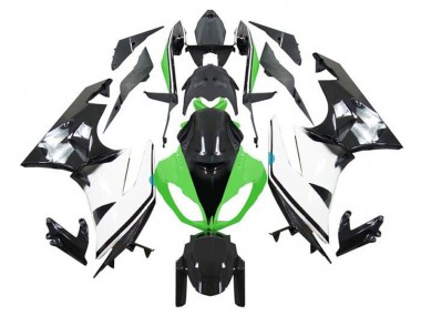 Carene Moto Kawasaki ZX6R 2009-2012 - Verde Bianco Nero Lucido