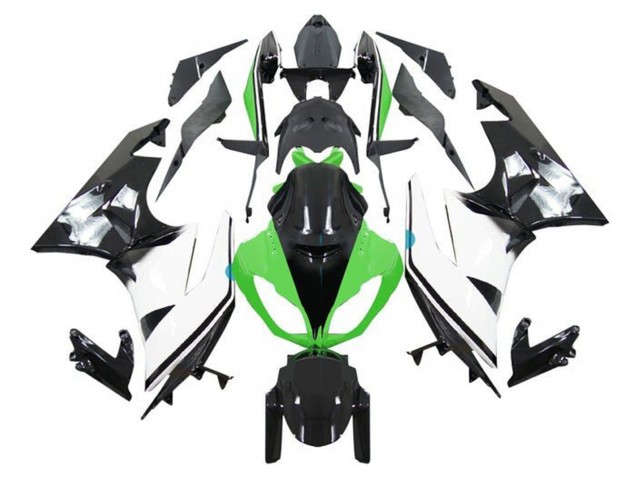 Carene Moto Kawasaki ZX6R 2009-2012 - Verde Bianco Nero Lucido