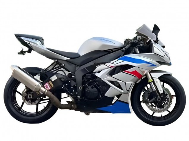 Carene Moto Kawasaki ZX6R 2009-2012 - Bianco Blu Rosso Nero