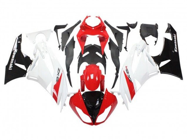 Carene Moto Kawasaki ZX6R 2009-2012 - Rosso Bianco Nero