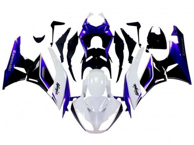 Carene Moto Kawasaki ZX6R 2009-2012 - Blu Bianco Nero