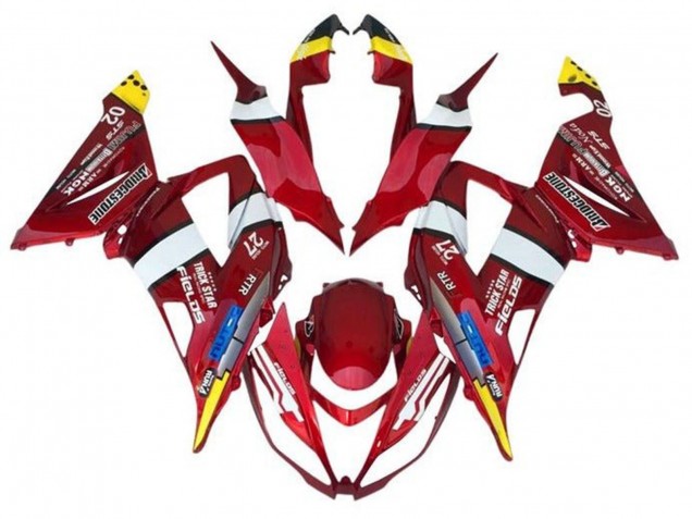 Carene Moto Kawasaki ZX6R 2013-2018 - Rosso Giallo Bianco Blu