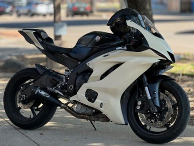 Carene Moto Kawasaki ZX6R 2013-2018 - Crema Bianco Nero Opaco