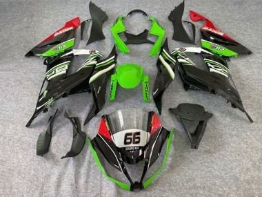 Carene Moto Kawasaki ZX6R 2013-2018 - Verde Bianco Nero Rosso Elf 66