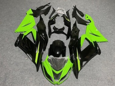 Carene Moto Kawasaki ZX6R 2013-2018 - Verde Chiaro Nero Lucido